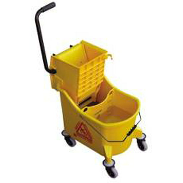 Wet Floor Sign Mop Head Wet Mop Kit with 36 Qt and Handle Yellow Mop Bucket